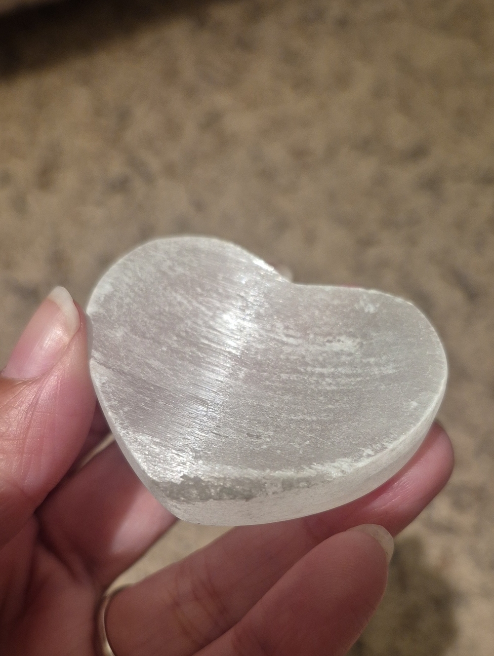 Selenite Heart Mini Bowl - White Crystal Decorative Piece